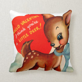 Cute retro  Valentijn hertendecor Kussen