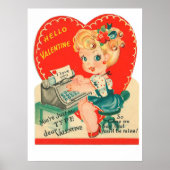 Cute retro  Valentijn Holiday poster (Voorkant)
