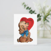 Cute retro Valentijn hond Briefkaart (Staand voorkant)