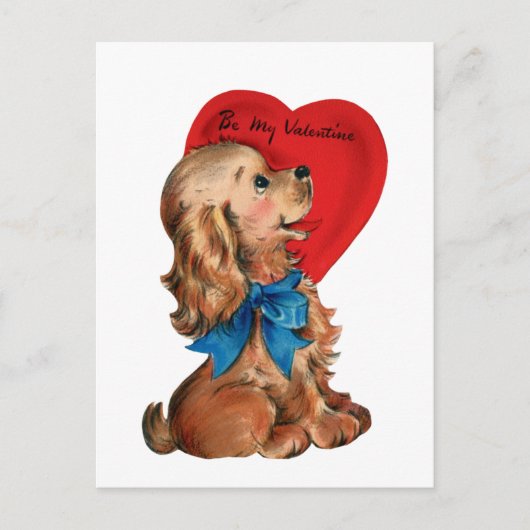 Cute retro Valentijn hond Briefkaart (Voorkant)