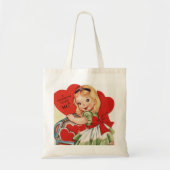 Cute retro Valentijn party canvas tas (Voorkant)