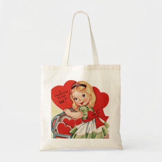 Cute retro  Valentijn party canvas tas (Voorkant)