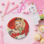 Cute retro  Valentijn party Papieren Bordje (Feest)