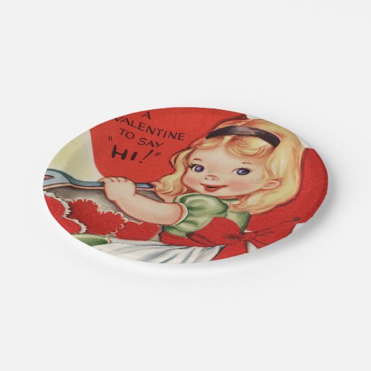 Cute retro  Valentijn party Papieren Bordje (Gekanteld)