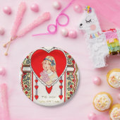 Cute retro  Valentijn party Papieren Bordje (Feest)