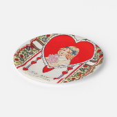 Cute retro  Valentijn party Papieren Bordje (Gekanteld)