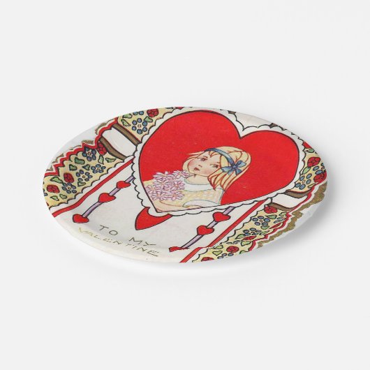 Cute retro  Valentijn party Papieren Bordje (Gekanteld)