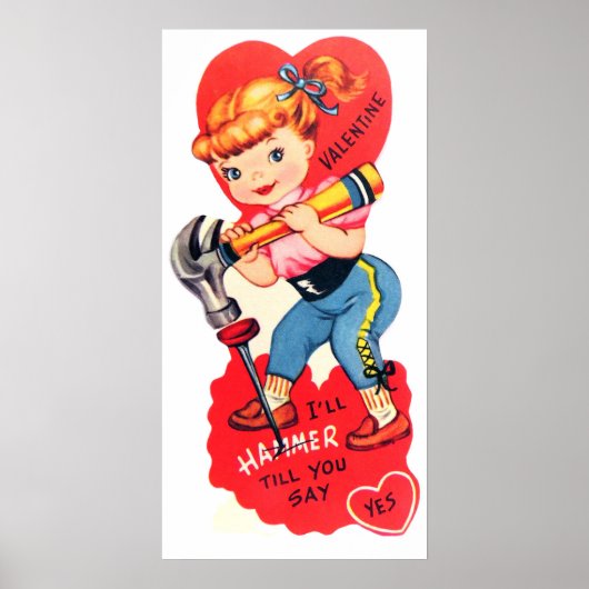 Cute retro  Valentijn poster (Voorkant)