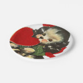 Cute retro  Valentijn puppy party Papieren Bordje (Gekanteld)