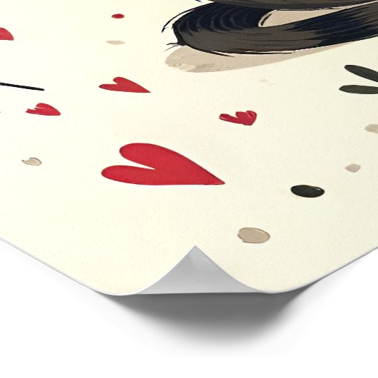 Cute Retro Valentine Cats Poster (Hoek)