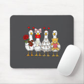 Cute Retro Valentine Silly Gooses Duck Love Couple Muismat (Met muis)