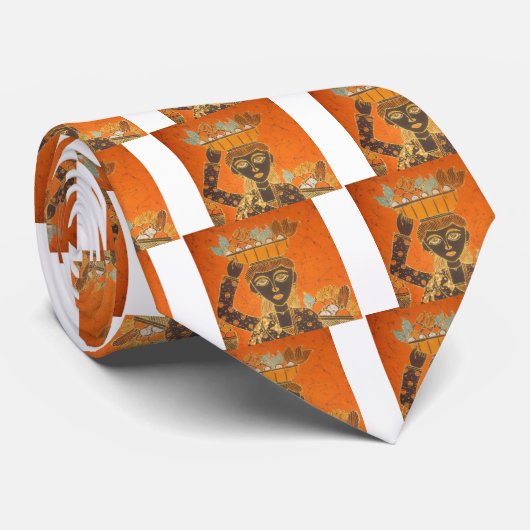 Cute Retro Van Gogh  Lady Portret Stropdas (Opgerold)