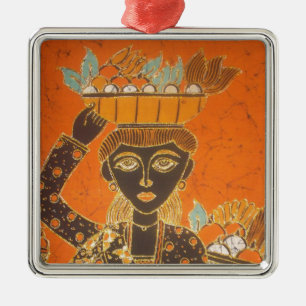 Cute Retro Van Gogh Vintage Damesportret.jpg Metalen Ornament