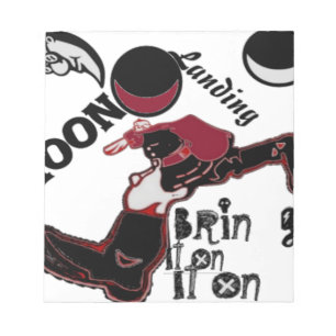 Cute retro vintage Breng het op de maan aan land H Notitieblok