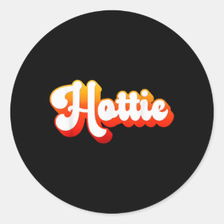 Cute Retro Vintage Hottie Ronde Sticker