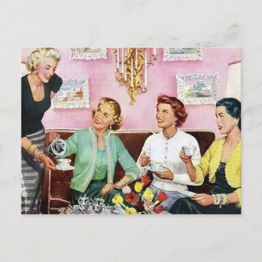 Cute retro vintage seringkoffie feestdagenkaart (Voorkant)