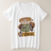 Cute Retro Wanderlust Let's slaap onder de sterren Grote Maat T-shirt (Design voorkant)