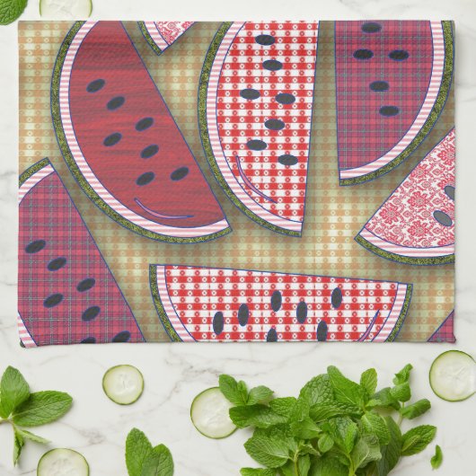 Cute Retro Watermeloenen Theedoek (Gevouwen)