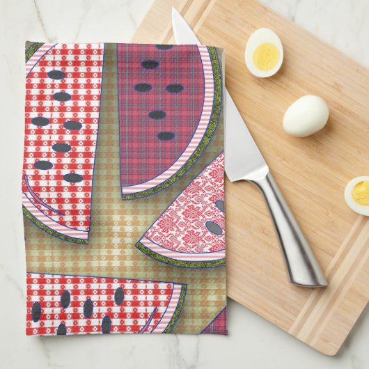Cute Retro Watermeloenen Theedoek (Quarter Fold)