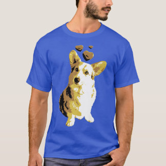 Cute Retro Welsh Corgi Dog met hart -827 T-shirt