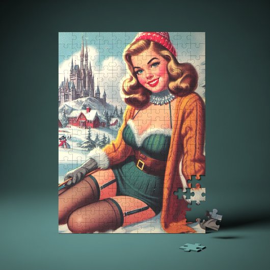 Cute Retro Winter Pin-up Legpuzzel