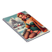 Cute Retro Winter Pin-up Notitieboek (Rechterzijde)