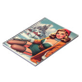 Cute Retro Winter Pin-up Notitieboek (Linkerzijde)