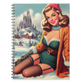 Cute Retro Winter Pin-up Notitieboek (Voorkant)