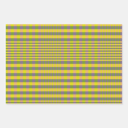 Cute Retro Yellow en roze spellen check Inpakpapier Vel (Voorkant 3)