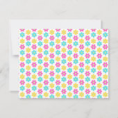 Cute Retro Yellow Pink Blue Daisies Notitiekaartje (Achterkant)