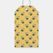 Cute Retro Yellow Striped Bumblebee Birthday Cadeaulabel (Achterkant)