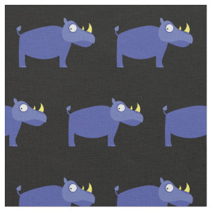 Cute Rhino Kind Baby Nursery Black Rhinoceros Stof