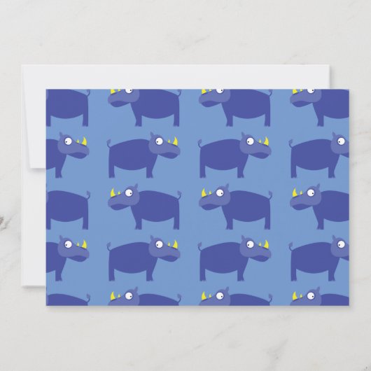 Cute Rhino Kinder 1e verjaardag Rhinoceros Kaart (Achterkant)