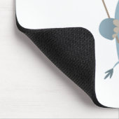Cute Rhino met Umbrella op Unicycle Mousepad Muismat (Hoek)