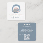 Cute Rhino Rainbow Baby Boutique Nanny Babysitter Vierkante Visitekaartje (Voorkant / Achterkant)