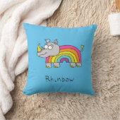Cute Rhino Rainbow Rhinoceros Kinder Cartoon Kussen (Deken)