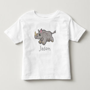 Cute Rhino Wildlife Oerwoud Dierlijke Kinder naam  Kinder Shirts