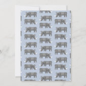 Cute Rhinoceros Boy Birthday Party Invitation Kaart (Achterkant)
