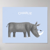 Cute Rhinoceros Dierenvriend Poster (Voorkant)