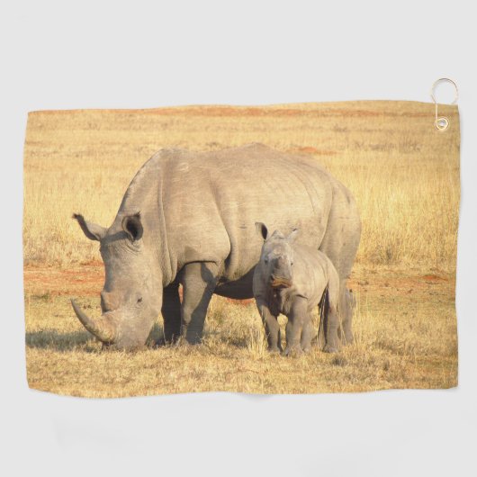 Cute rhinoceros in afrika golfhanddoek (Horizontaal)