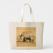 Cute rhinoceros in afrika grote tote bag (Achterkant)