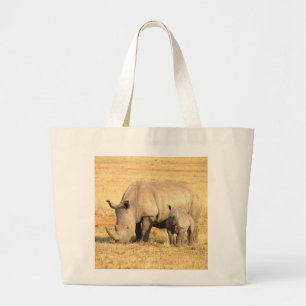 Cute rhinoceros in afrika grote tote bag