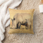 Cute rhinoceros in afrika kussen (Deken)
