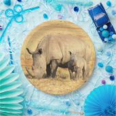 Cute rhinoceros in afrika papieren bordje (Feest)