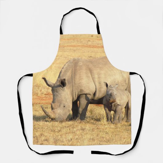 Cute rhinoceros in afrika schort (Voorkant)
