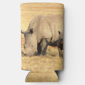 Cute rhinoceros in afrika seltzer blikjeskoeler (Achterkant)