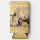 Cute rhinoceros in afrika seltzer blikjeskoeler (Voorkant)