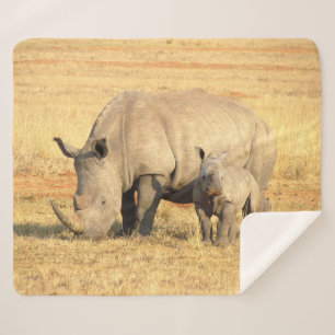 Cute rhinoceros in afrika sherpa deken