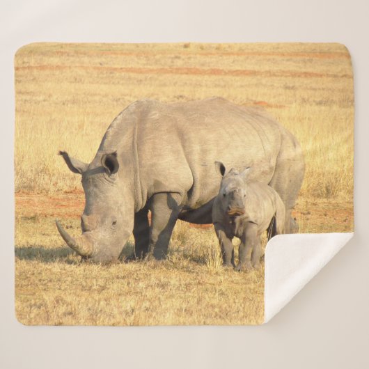 Cute rhinoceros in afrika sherpa deken (Voorkant (horizontaal))
