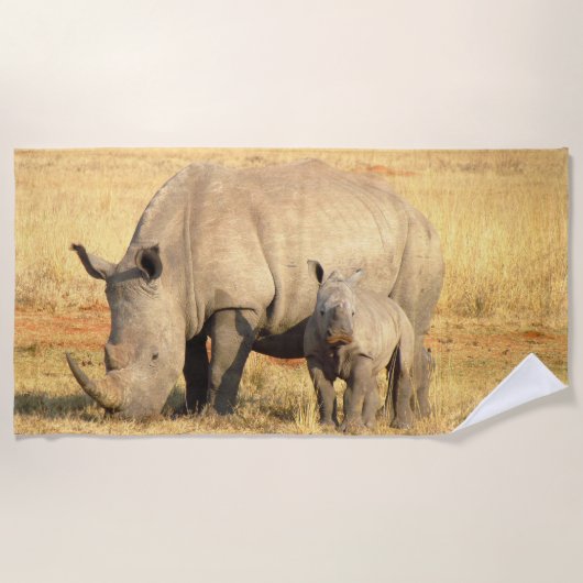 Cute rhinoceros in afrika strandlaken (Voorkant)